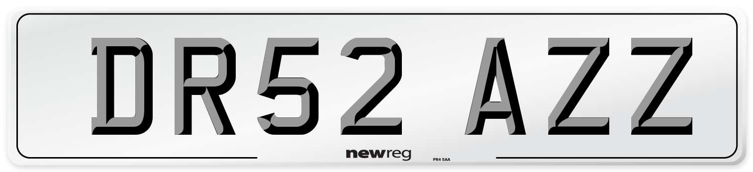 DR52 AZZ Number Plate from New Reg